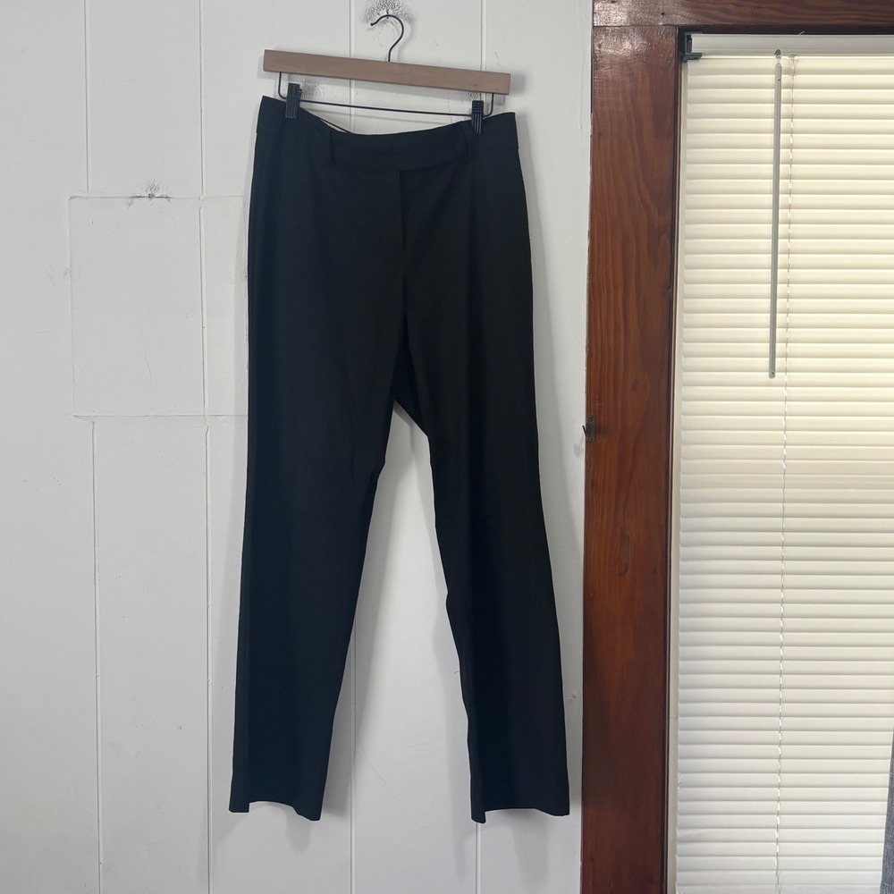 Ann Taylor Black Straight Leg Dress Pants Womens 10P Petite Office Work Trousers